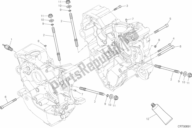 Tutte le parti per il 10a - Coppia Semicarter del Ducati Multistrada 1200 Enduro 2016